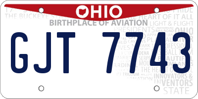 OH license plate GJT7743