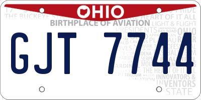 OH license plate GJT7744