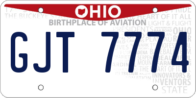 OH license plate GJT7774
