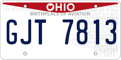 OH license plate GJT7813