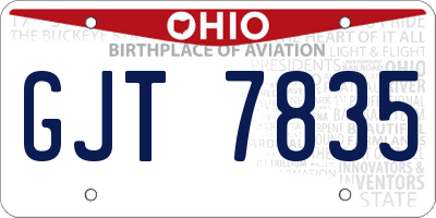 OH license plate GJT7835