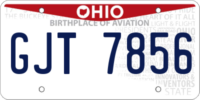 OH license plate GJT7856