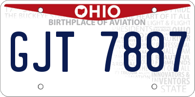 OH license plate GJT7887