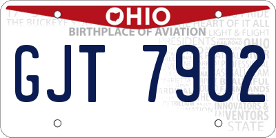 OH license plate GJT7902