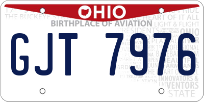 OH license plate GJT7976