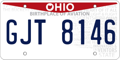 OH license plate GJT8146