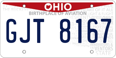 OH license plate GJT8167