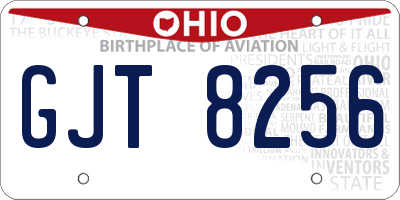 OH license plate GJT8256