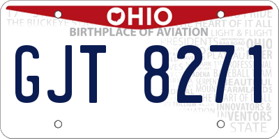 OH license plate GJT8271