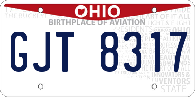OH license plate GJT8317