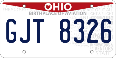 OH license plate GJT8326