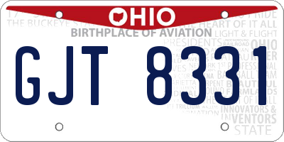OH license plate GJT8331