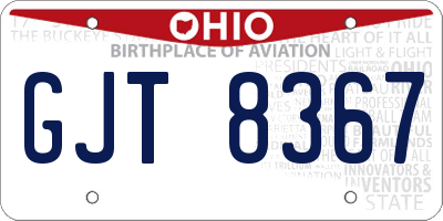 OH license plate GJT8367