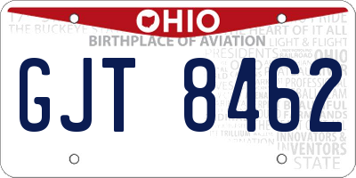 OH license plate GJT8462