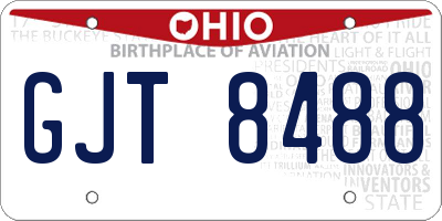 OH license plate GJT8488