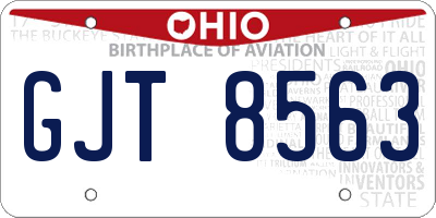 OH license plate GJT8563