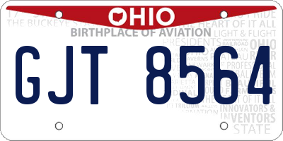 OH license plate GJT8564