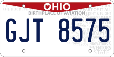 OH license plate GJT8575