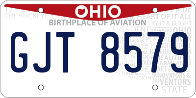 OH license plate GJT8579