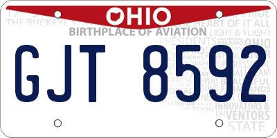 OH license plate GJT8592