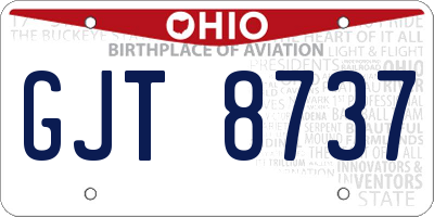OH license plate GJT8737