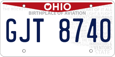 OH license plate GJT8740