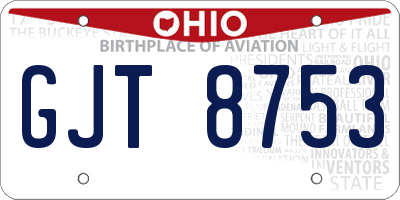 OH license plate GJT8753