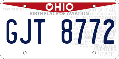 OH license plate GJT8772