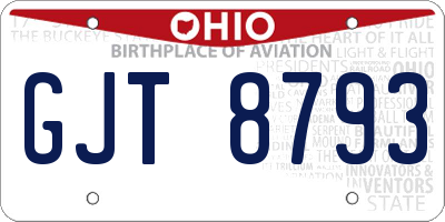 OH license plate GJT8793