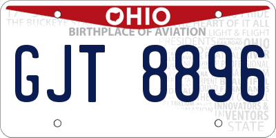 OH license plate GJT8896