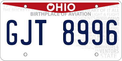 OH license plate GJT8996