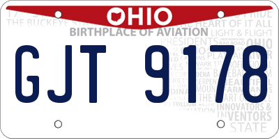 OH license plate GJT9178