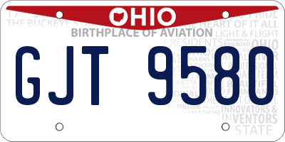 OH license plate GJT9580