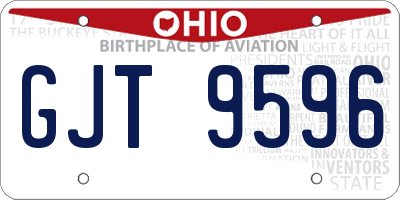 OH license plate GJT9596