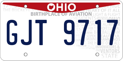 OH license plate GJT9717