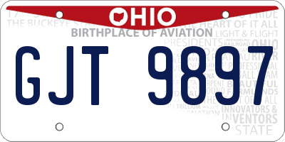 OH license plate GJT9897