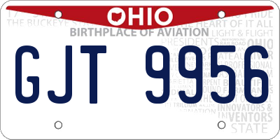 OH license plate GJT9956