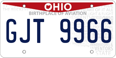 OH license plate GJT9966