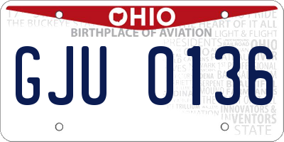 OH license plate GJU0136
