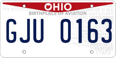 OH license plate GJU0163