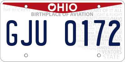 OH license plate GJU0172