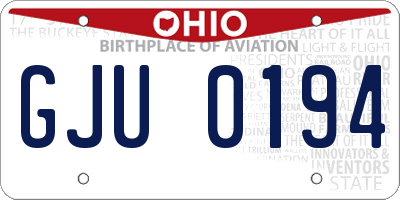 OH license plate GJU0194