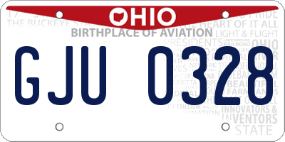 OH license plate GJU0328