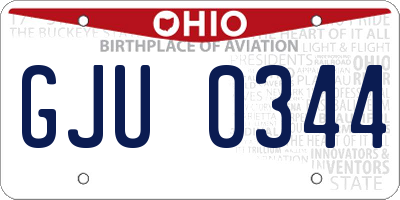 OH license plate GJU0344