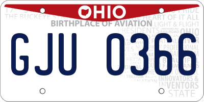 OH license plate GJU0366