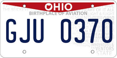 OH license plate GJU0370