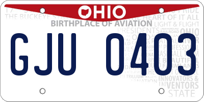 OH license plate GJU0403