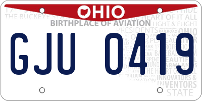 OH license plate GJU0419