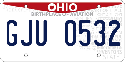 OH license plate GJU0532