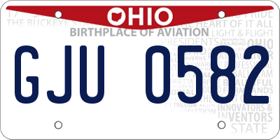 OH license plate GJU0582